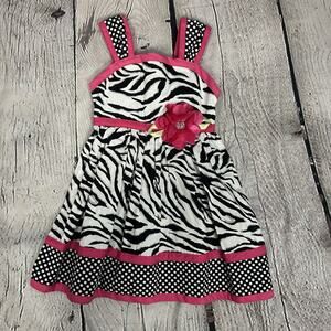 Y2K Zebra Dress Pink Black Polka Dot Glam Girlie Sparkle Retro Toddler Girls 24M